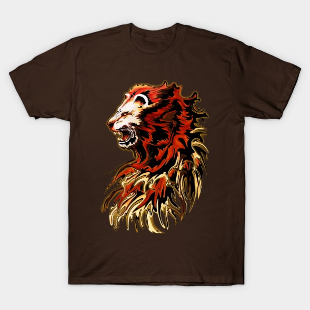 King Lion Roar T-Shirt by BluedarkArt